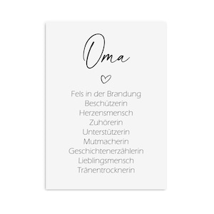 Postkarte SYNONYME Oma Geschenk Schwangerschaft verkünden Karte