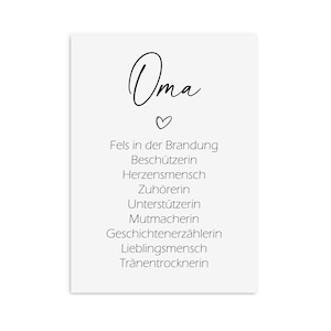 Postkarte SYNONYME Oma Geschenk Schwangerschaft verkünden Karte Bild 1