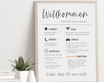 Airbnb POSTER Welcome sign Guest apartment Airbnb Welcome sign