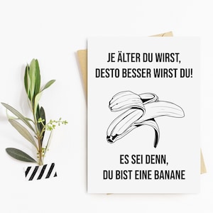 Geburtstagskarte BANANE Postkarte schwarz weiß Geburtstag Geschenk