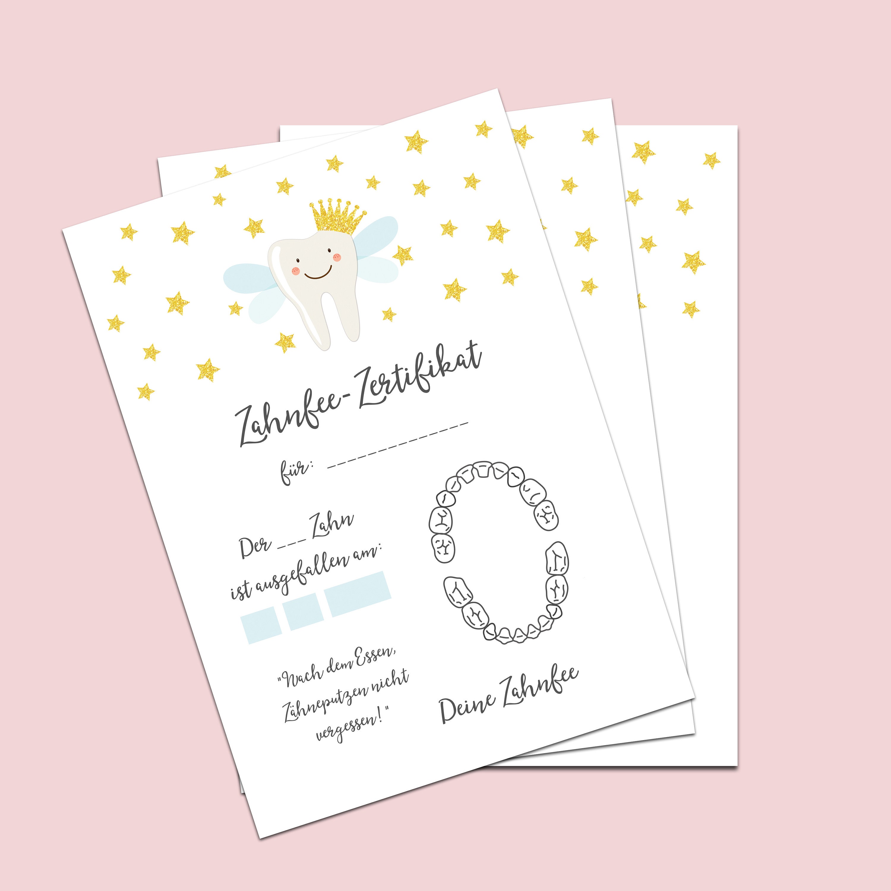 Set Di 20 Lettere E Ricevute Della Fatina Dei Denti, Formato A6 Double-face, Per Bambini, Ricordo Magico Dei Denti Da Latte - 2