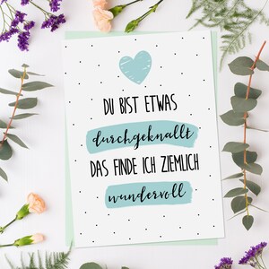 Postkarte WUNDERBAR DURCHGEKNALLT Postkarte Sprüche für Freunde Etsy.de