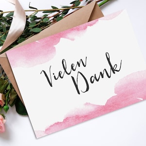 50 tarjetas "Muchas gracias", tarjeta de agradecimiento de acuarela, tarjeta de agradecimiento de boda, regalo de agradecimiento, postal de agradecimiento, gracias de boda, gracias
