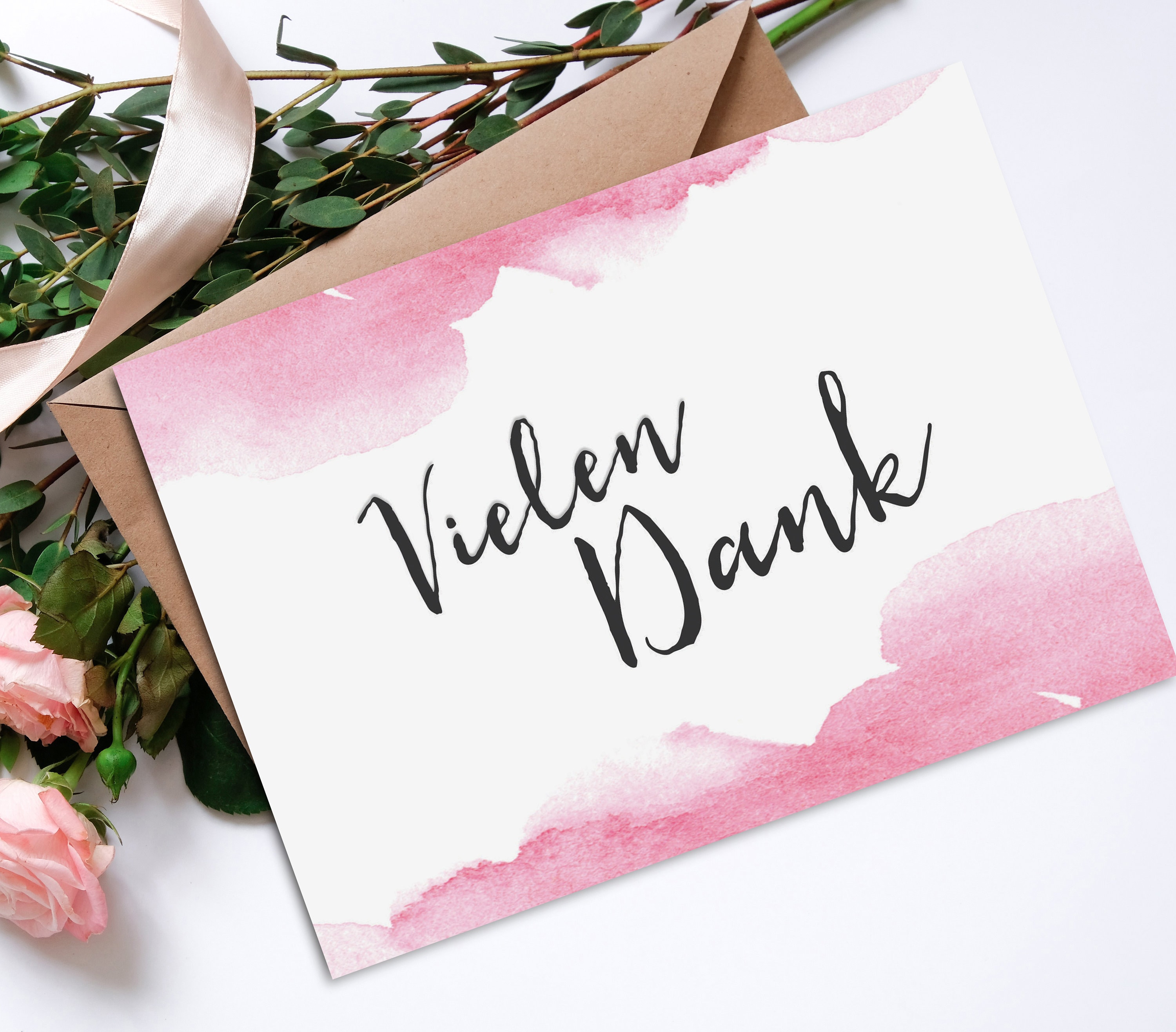 50 Karten Vielen Dank Aquarell Karte Danke | Etsy
