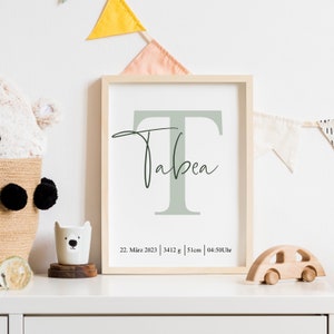 Geburtsposter MINIMALISTISCH Vorname PERSONALISIERT Baby Poster Geschenk Geburt
