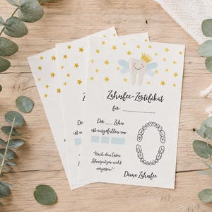 Tooth Fairy Certificate 20 pieces, Tooth Fairy Gift, Tooth Fairy Letter, Tooth Fairy Certificate, Tooth Fairy Card, Brushing Teeth Children, Tooth Fairy Set image 1