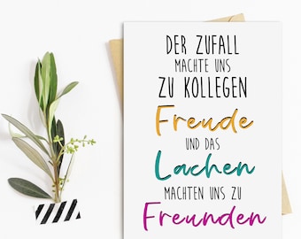 Postkarte Kollegen FREUNDE Kollegen Geschenk Postkarte Sprüche Ruhestand Karte