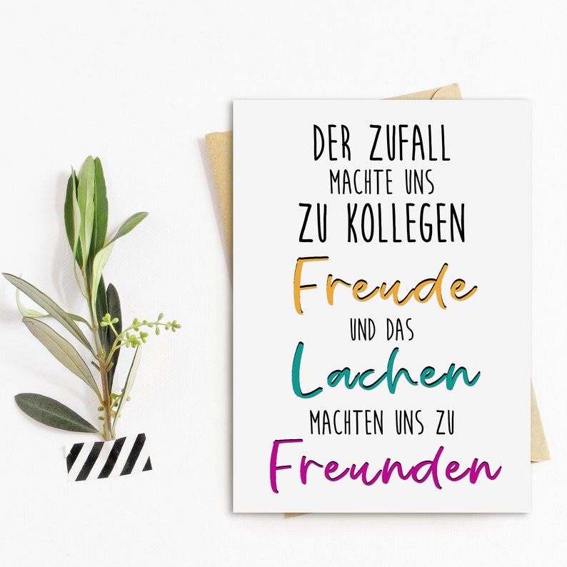 Postkarte Kollegen FREUNDE Kollegen Geschenk Postkarte Sprüche Ruhestand Karte Bild 1