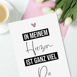 Postkarte Ganz viel DU Valentinstag Geschenk Karte Valentinskarte Postkarte Liebe Bild 3