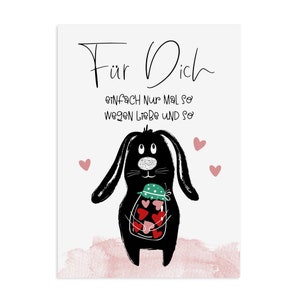 Valentine's Day Card BUNNY For You Postcard Valentine's Day Gift