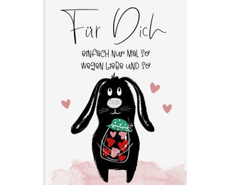 Valentine's Card RABBIT For You Postcard Valentine's Day Gift