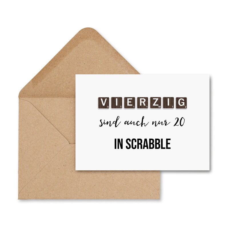 Geburtstagskarte SCRABBLE inkl. Umschlag Postkarte Geburtstag Geburtstagskarte 30, 40, 50, 60 40