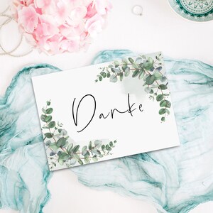 Postkarte Danke EUCALYPTUS, Danke Grußkarte, Karte Danke, Dankeskarte Hochzeit Bild 4