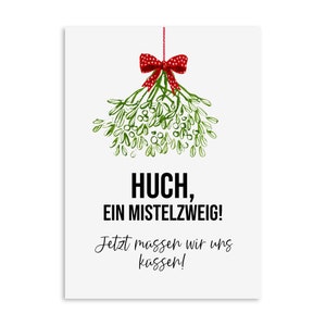 Weihnachtskarte MISTELZWEIG Postkarte Weihnachten lustig Spruch