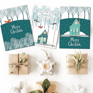 Set de cartes de Noël 3 pièces, cartes de Noël « Renard » set de cartes de Noël set de cartes de Noël cartes de vœux carte de vœux de Noël