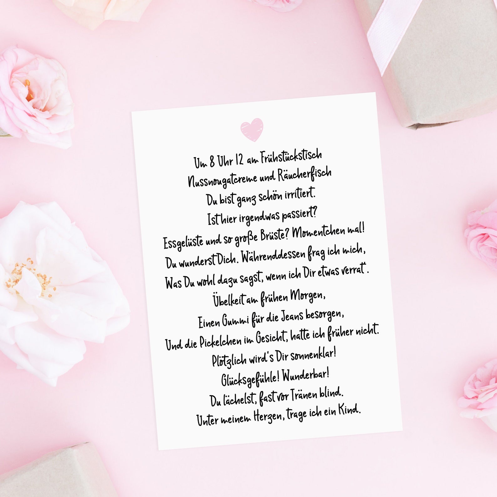 Postkarte Schwangerschaft verkünden GEDICHT Du wirst Papa Du Etsy.de