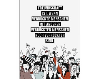 Postcard CRAZY PEOPLE Gift Girlfriend Postcard You are great