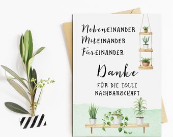 Postkarte Nachbarschaft Geschenk Nachbarn Geschenk beste Nachbarn