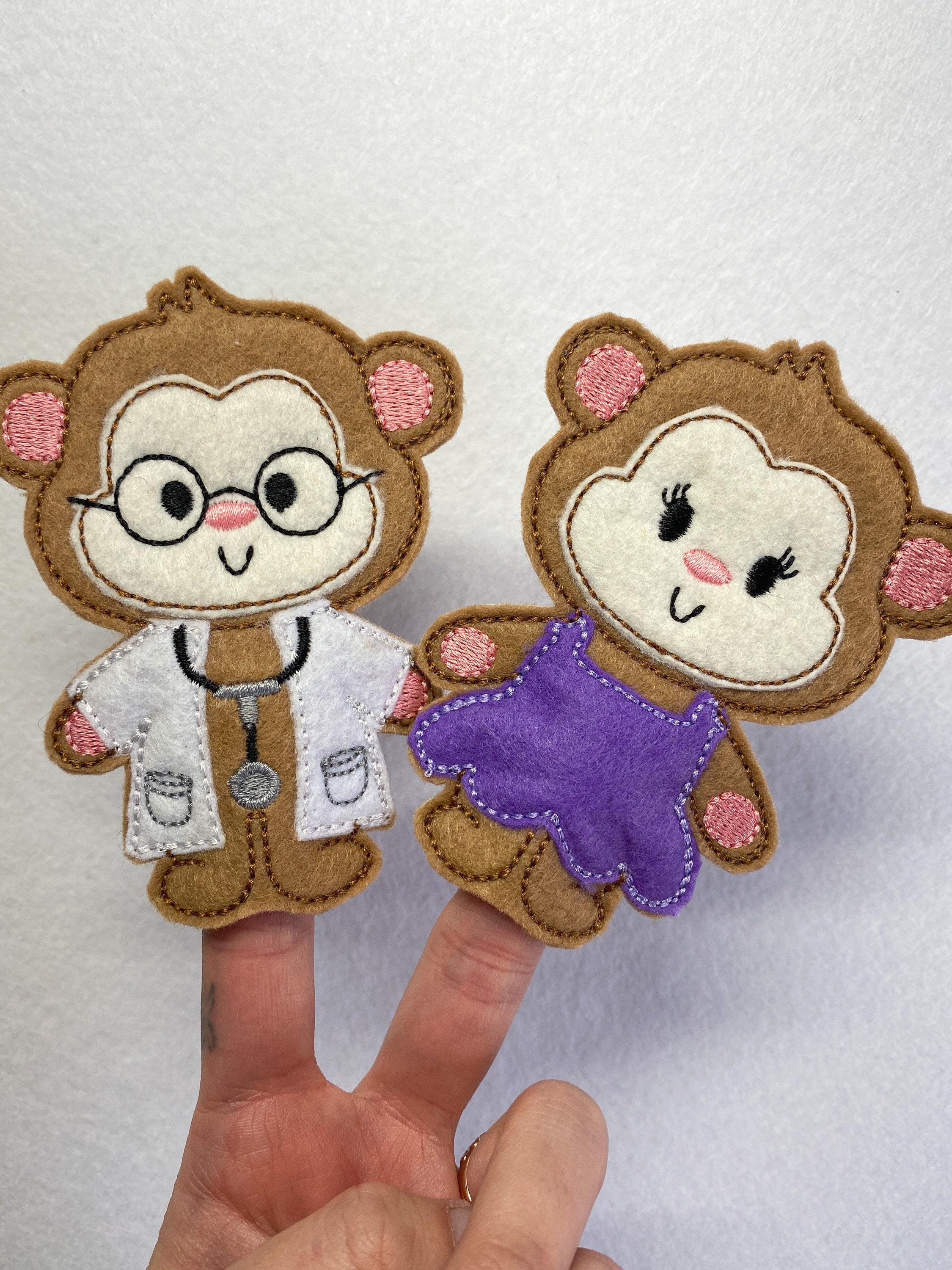 Five Little Monkeys Finger Puppet Set - Etsy
