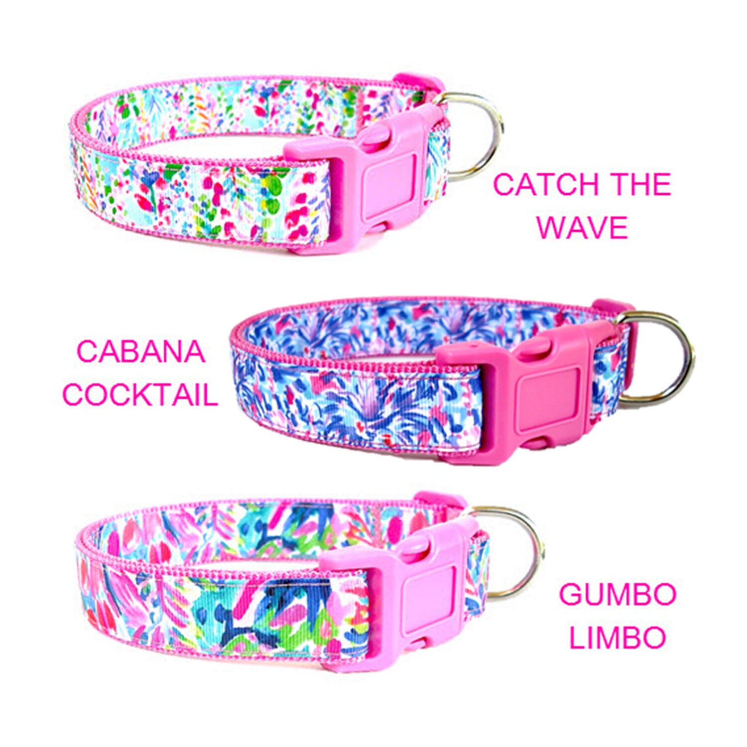 Lilly Pulitzer-inspired Dog Collar and/or Leash on Carnation | Etsy