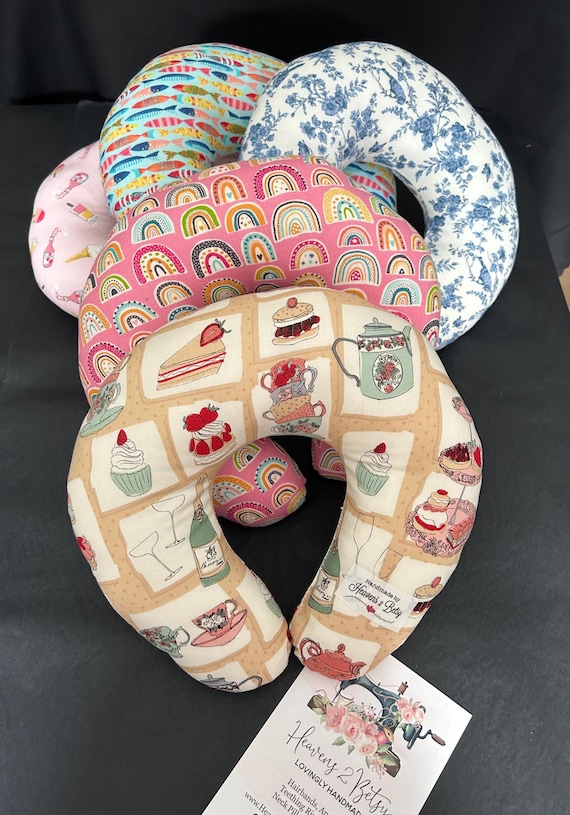 Handmade Cotton Neck Pillow: Travel Comfort With Clip-on Strap - Etsy