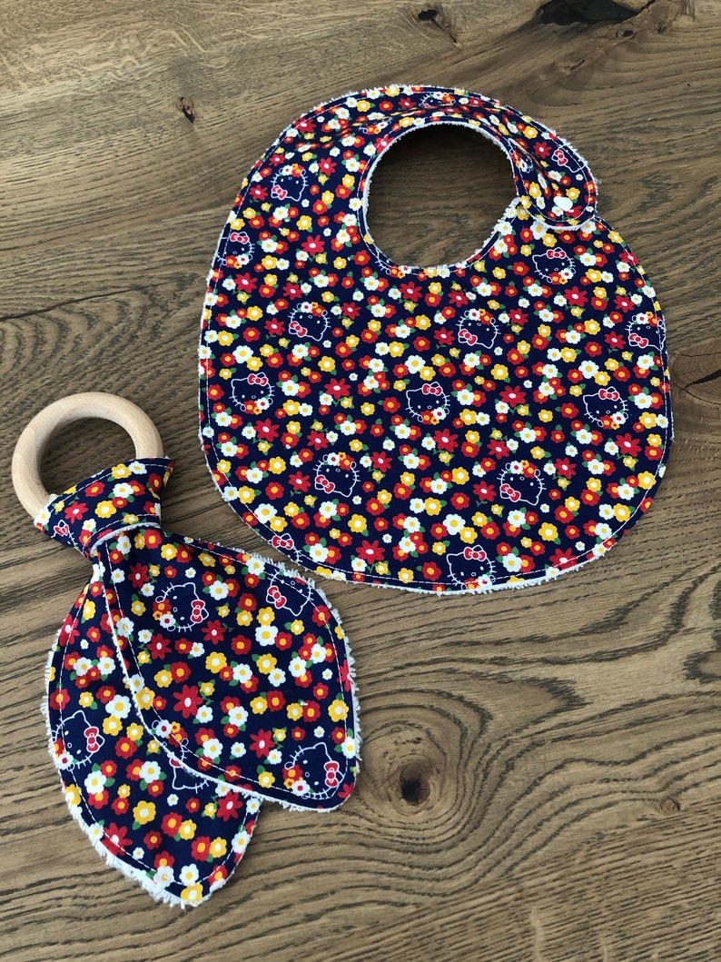 baby dribble bib Bib and Teething Ring Set wooden teething ring