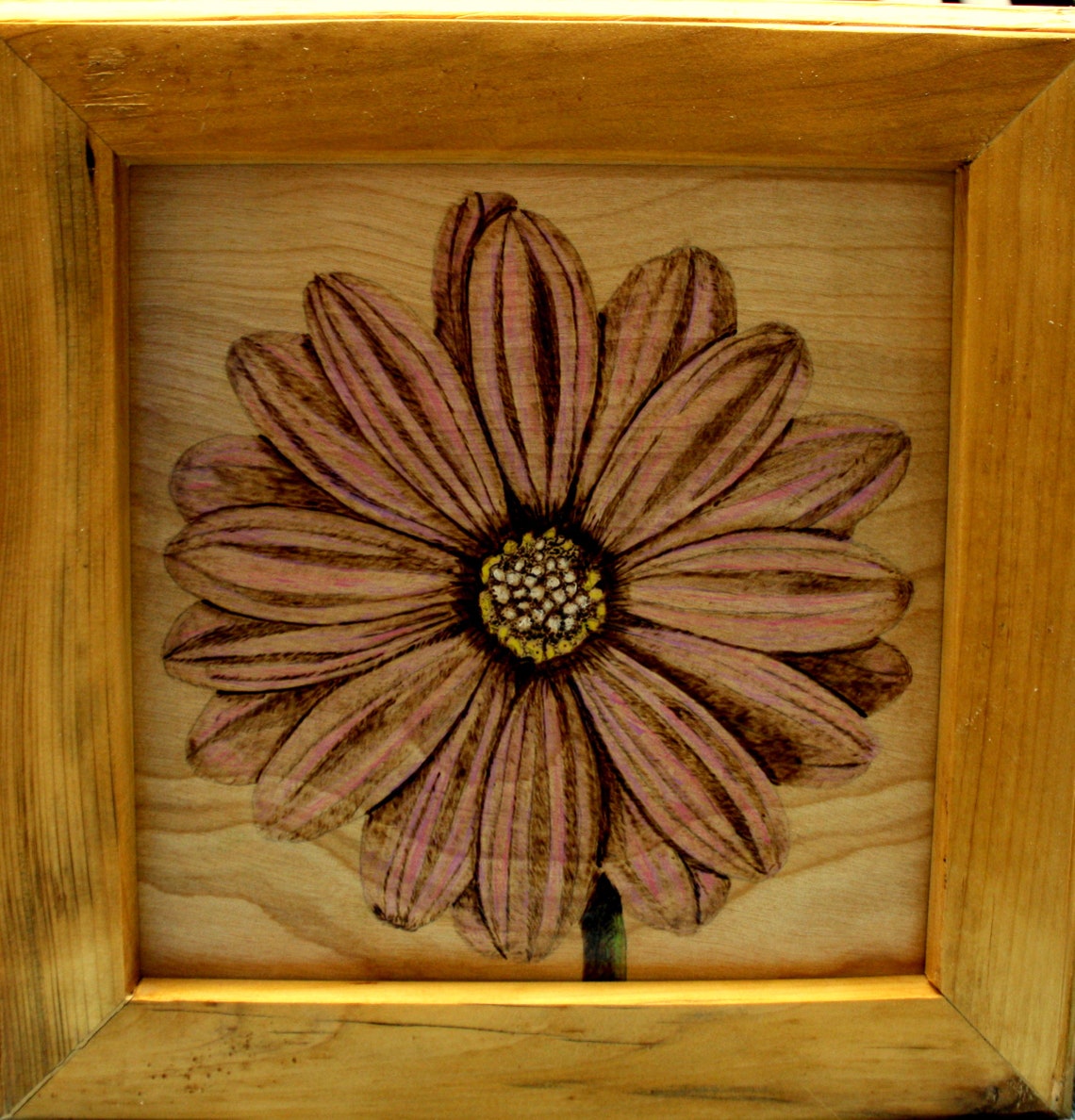 Wood Burning Flower Etsy