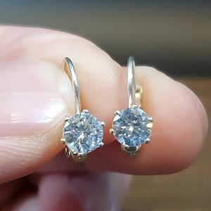 925 Sterling Silver Small Cute Cubic Zirconia Gemstone Earrings