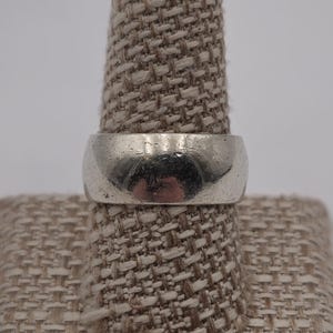 Size 9.75 Sterling Silver Worn Solid Thick Unisex Band Ring A3240