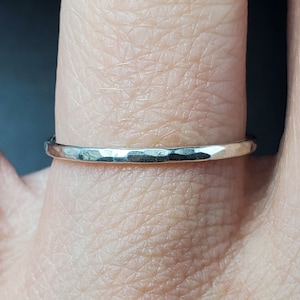 Size 6.5 Sterling Silver Hammered Rustic Band Ring