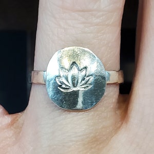 Size 7.25 925 Sterling Silver Handmade Lotus Flower Ring