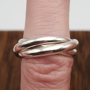 Size 6 925 Sterling Silver Cool Simple Triple Ring