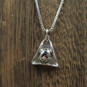 24&quot; Sterling Silver Pirate Hat Pendant Long Necklace Vintage Minimalist Everyday Simple Beauty Statement Unique Pretty Cute