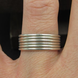 Size 7.5 Sterling Silver Six Stacking Band Rings