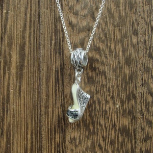 18&quot; Sterling Silver Woman&#39;s Wedge Shoe Pendant Necklace Vintage Minimalist Everyday Simple Beauty Statement Unique Pretty Cute Special