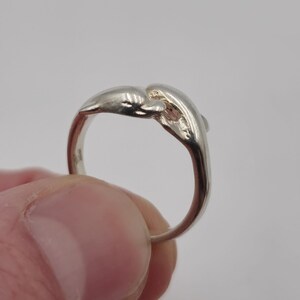 Size 5.5 Sterling Silver Cute Double Dolphin Ring A2533
