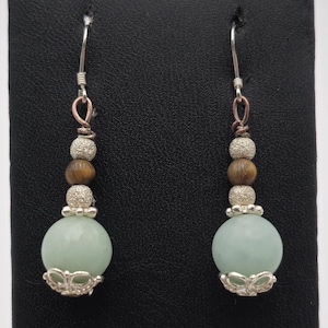 Sterling Silver Handmade Semiprecious Faceted Stone Earrings A2624
