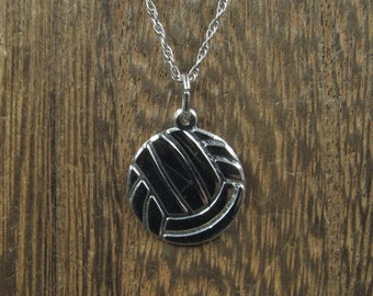 16 Inch Sterling Silver Volleyball Pendant Necklace