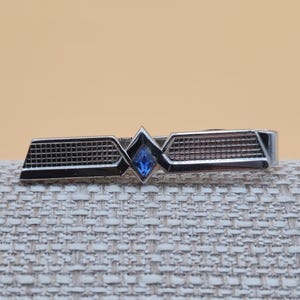 Blue Crystal Simple Pattern Tie Clip A5988