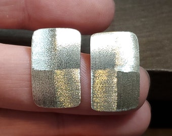 Sterling Silver Textured Larry B Signed Earrings