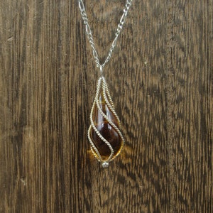 20&quot; Sterling Silver Fancy Wrapped Stone Material Pendant Necklace Vintage Minimalist Everyday Beautiful Sexy Special Gift Idea Bohemian Cute