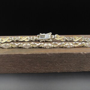 7 Inch Sterling Silver Triple Round Clear Cubic Zirconia Tennis Bracelet