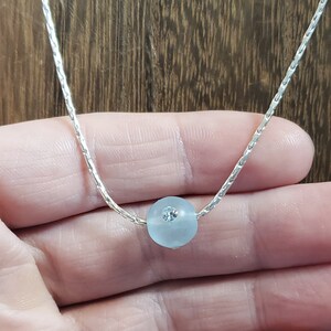 16 Inch Sterling Silver Crystal Necklace