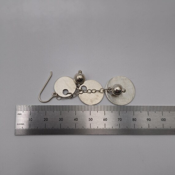 Sterling Silver Heavy Circle And Orbs Dangle Earrings A3254 View 4