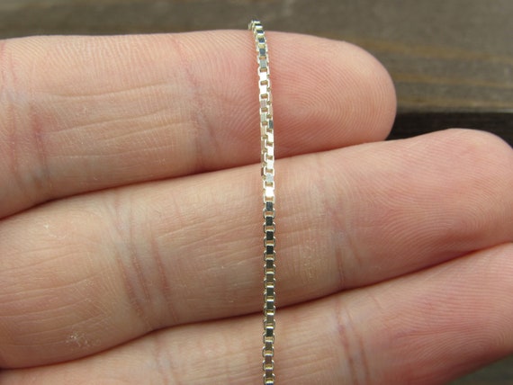 7 Inch Sterling Silver Simple Box Chain Bracelet - image 1
