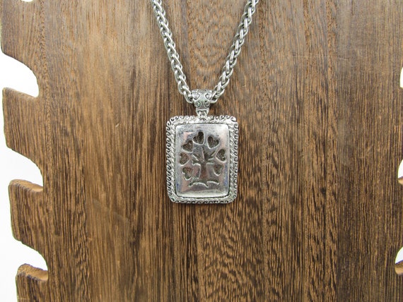 18" Rustic Tree Heart Pendant Necklace Vintage Co… - image 1
