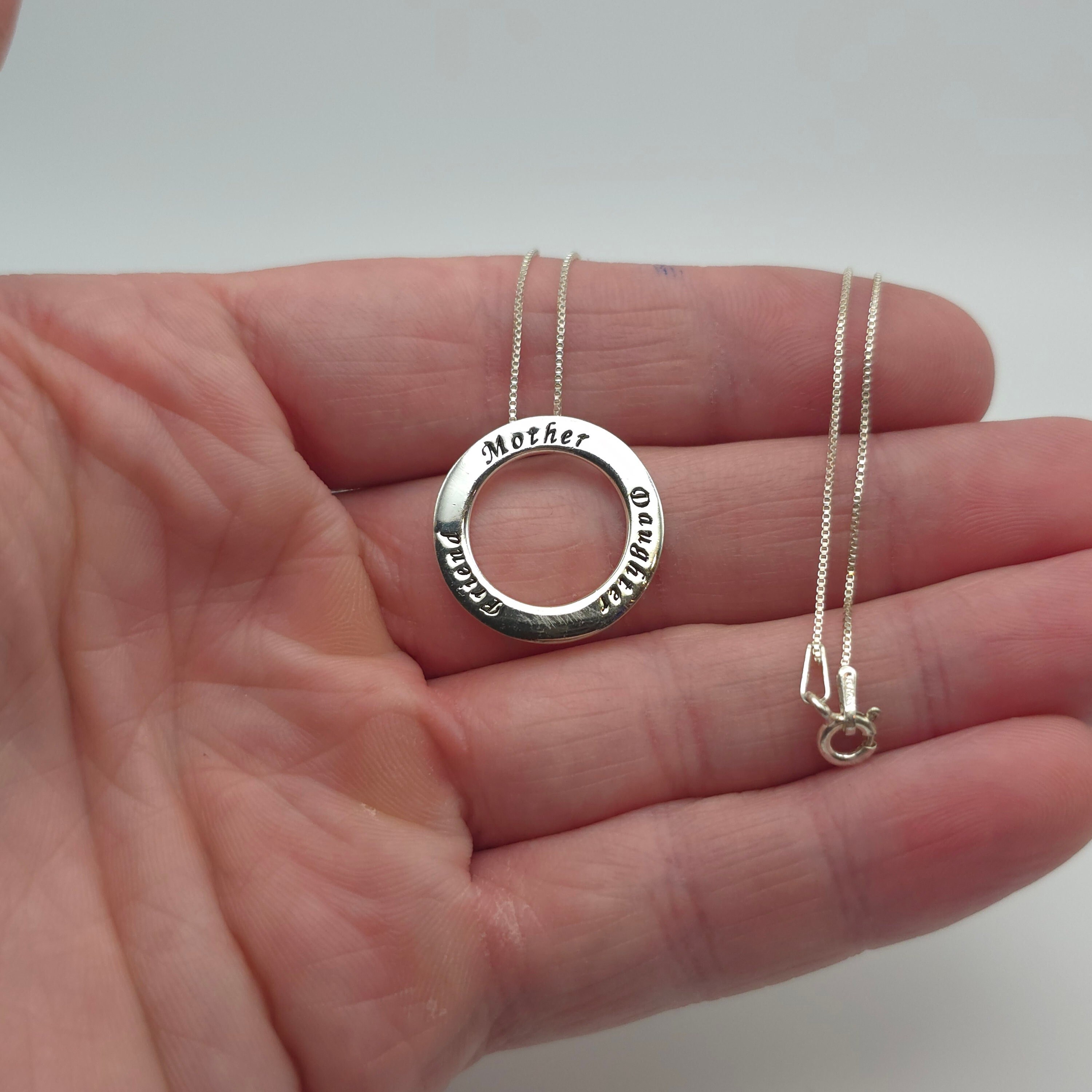 18 Inch 925 Sterling Silver Mother Daughter Friend Pendant