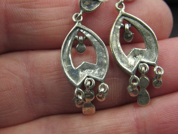 Sterling Silver Many Marcasite Stones Fancy Earri… - image 5