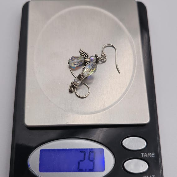 Sterling Silver Handmade Rustic Crystal Angel Ear… - image 5