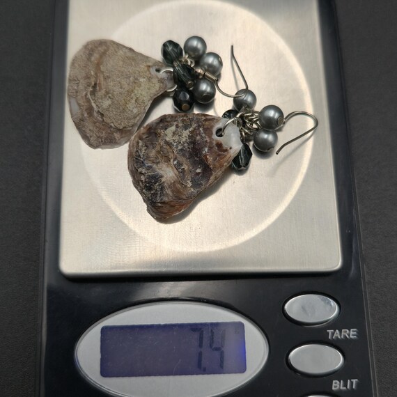 Silver Over Copper Genuine Shell With Accents Ear… - image 5